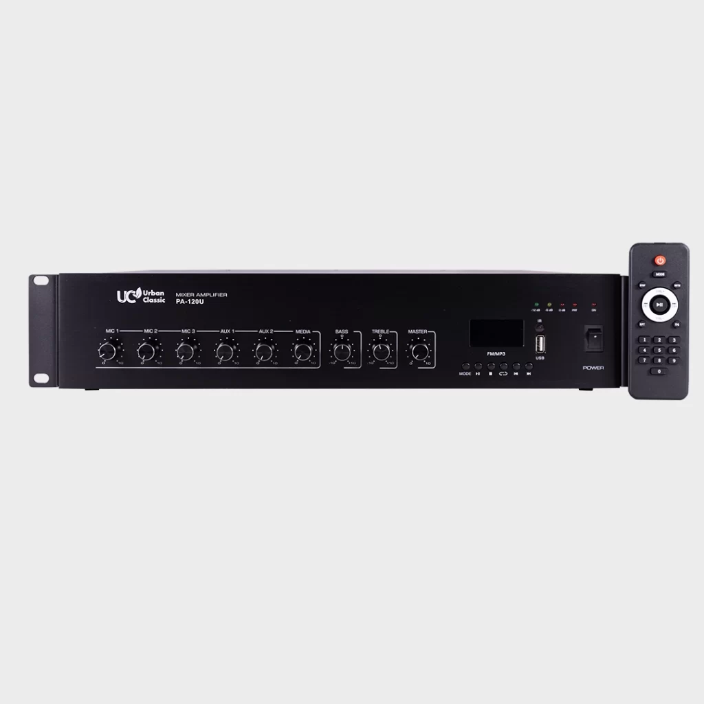 Urban Classic PA120 U Amplifier front view with remote