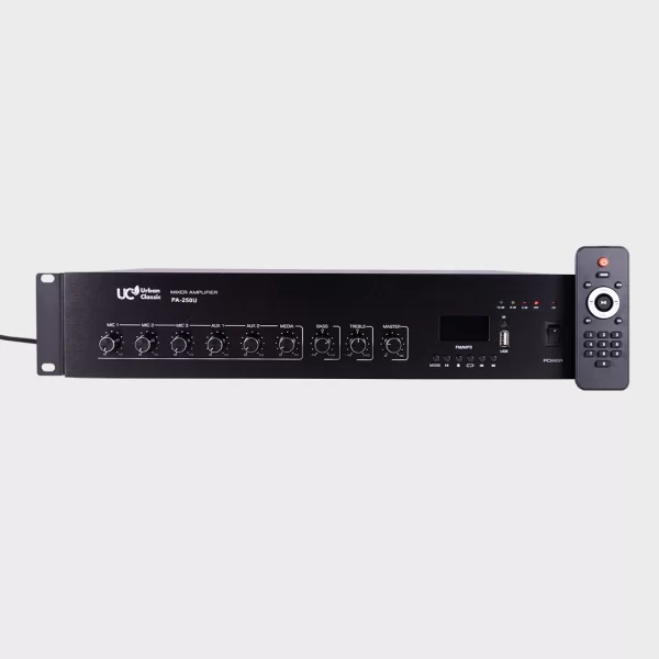 Urban Classic PA 250 U Amplifier front view with remote