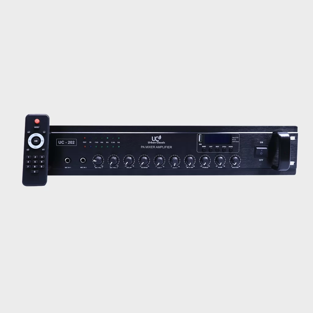 Urban Classic UC 202 Amplifier front view with remote